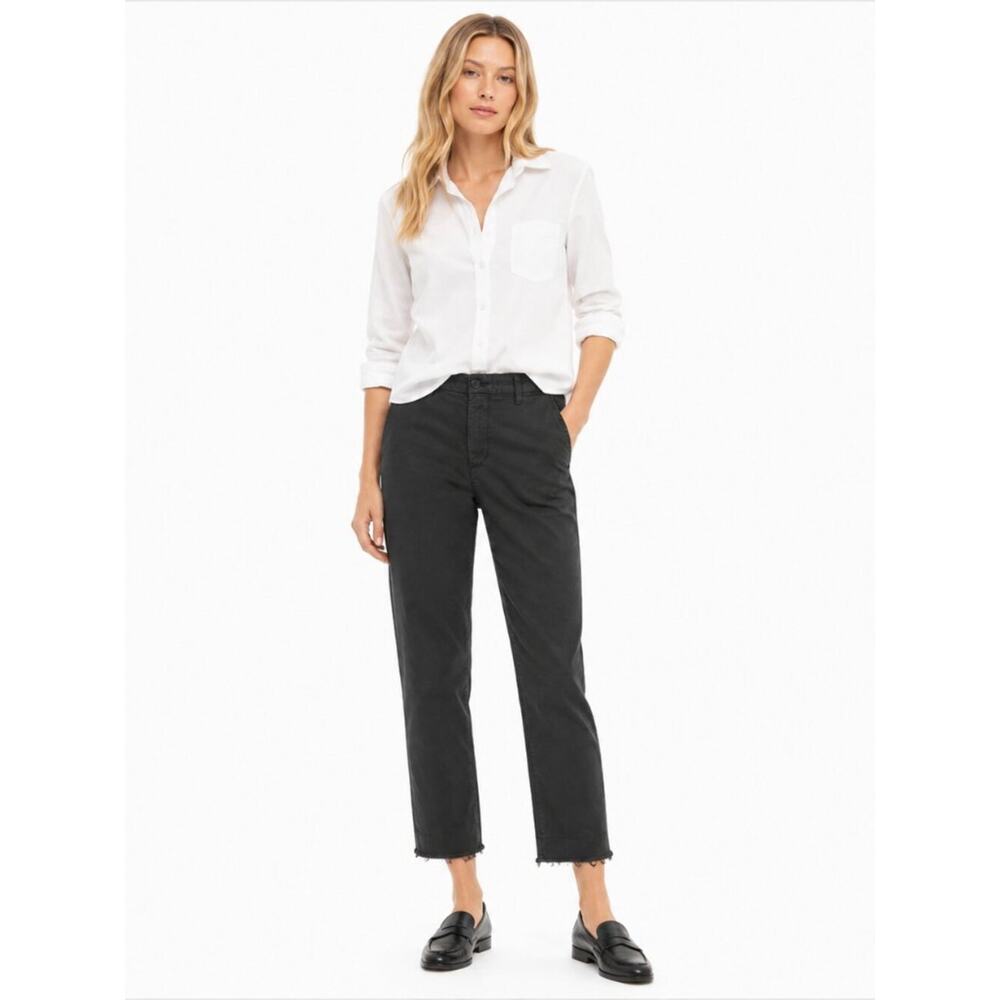 Frank & Eileen Wicklow Crop Pants Washed Black Raw Hem Size 2 - Picture 2 of 15